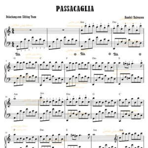 نت پیانو Passacaglia